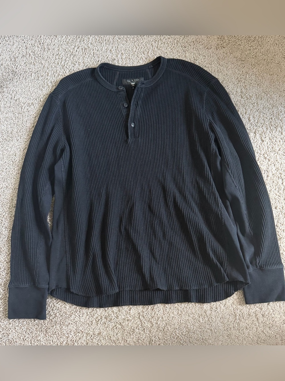 Rag & Bone Waffle Knit Henley Shirt